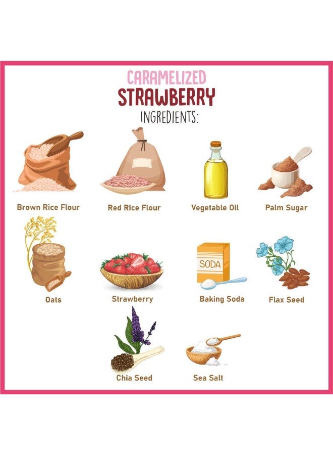 Nola - Gluten Free Mini Cookies with Caramelized Strawberry 75G - Image 2